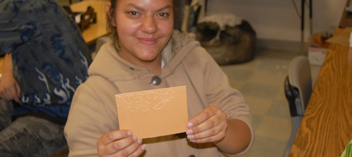 Picture of student at Life Skills Center PaperWorks