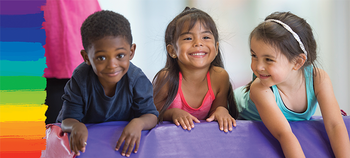 three children playing